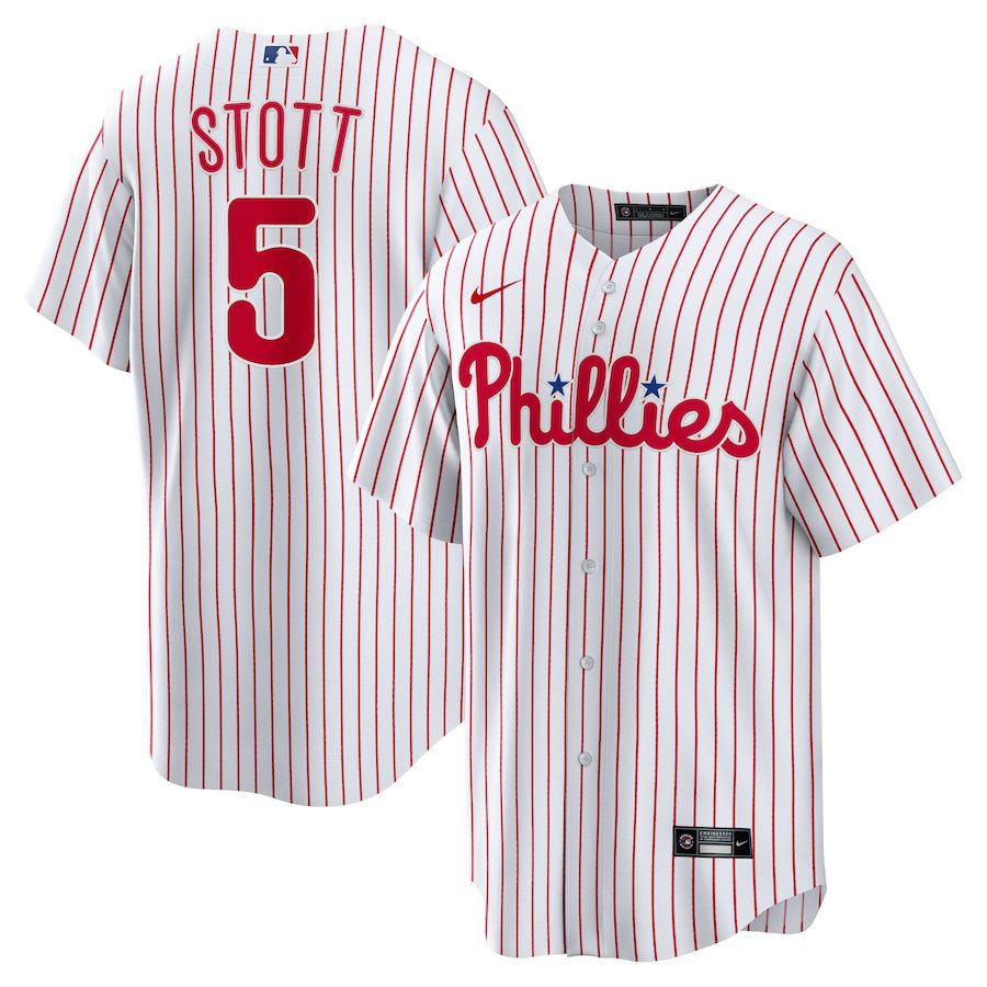 Men Philadelphia Phillies #5 Bryson Stott Nike White Replica Player MLB Jersey
